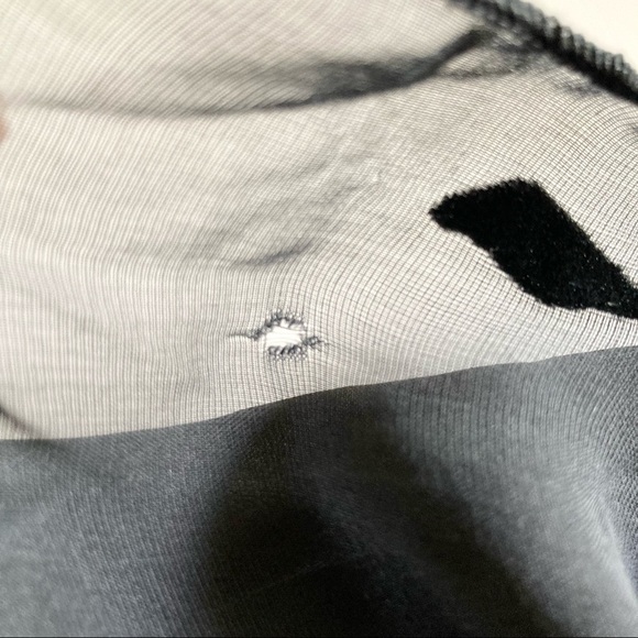 Vintage Black Velvet Embroidered Floral Rectangle Scarf - Picture 6 of 7